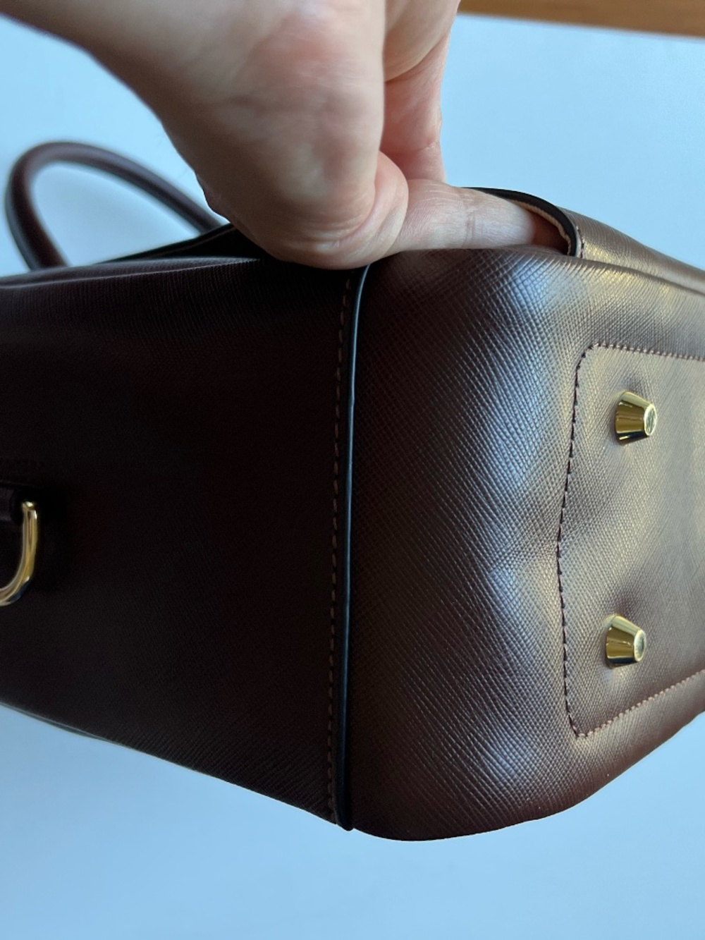 La Mansio Italian Premium Leather laptop work bag backpack Chocolate Brown Color - Picture 7 of 12